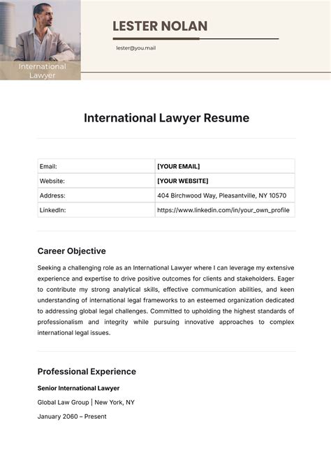 10 International Lawyer Resume Samples Templates For 2025