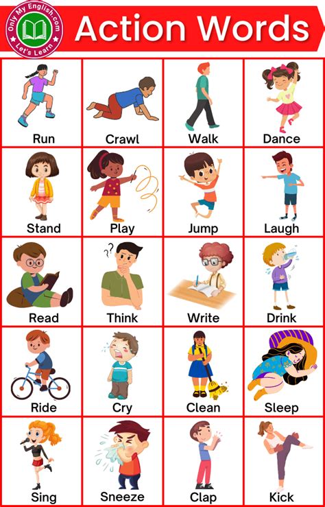 100 Action Words In English For Kids Onlymyenglish Com 100 Action Words In English For Kids Onlymyenglish Com