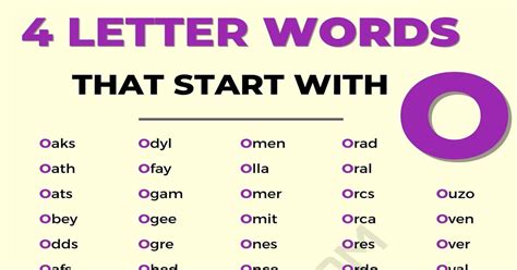 105 Cool 4 Letter Words Starting With O In English 7Esl 105 Cool 4 Letter Words Starting With O In English 7Esl
