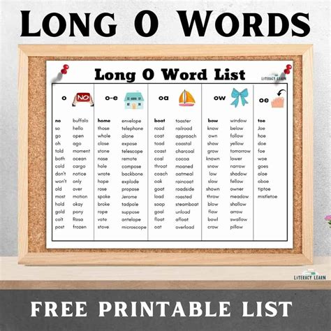 131 Long O Vowel Sound Words Free Printable List Literacy Learn 131 Long O Vowel Sound Words Free Printable List Literacy Learn