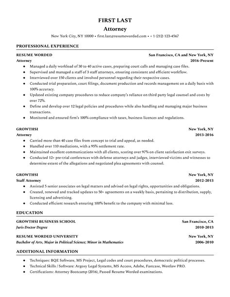 19 Attorney Resume Examples For 2026 Resume Worded