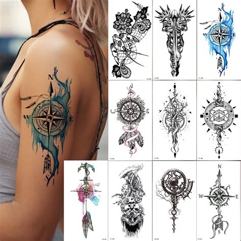 2 Sheets Wing Sword Temporary Tattoos Tattoo Body Art Stickers For Party Decor Favors Tattoos Neck Arm Chest For Women Men Adults