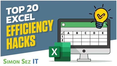 20 Excel Tips To Improve Your Productivity Youtube