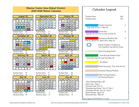 2025 2026 School Calendar About Us Marion Center Area School District 2025 2026 School Calendar About Us Marion Center Area School District