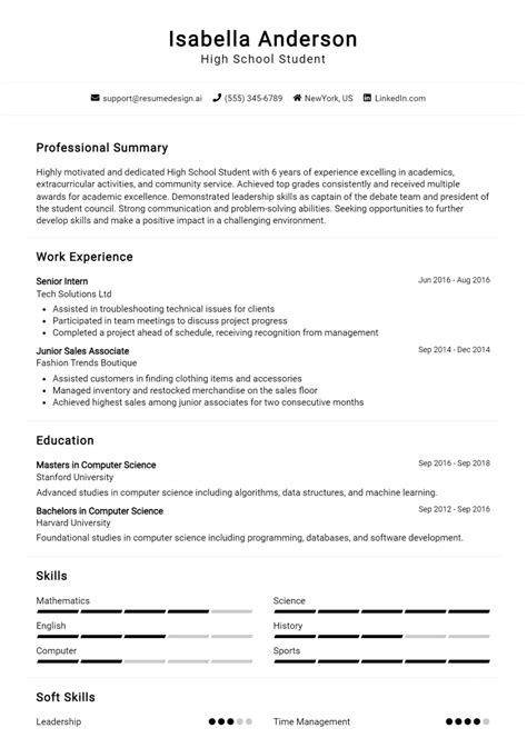 22 First Job High School Student Resume Examples And Templates For 2024 Resumedesign Ai
