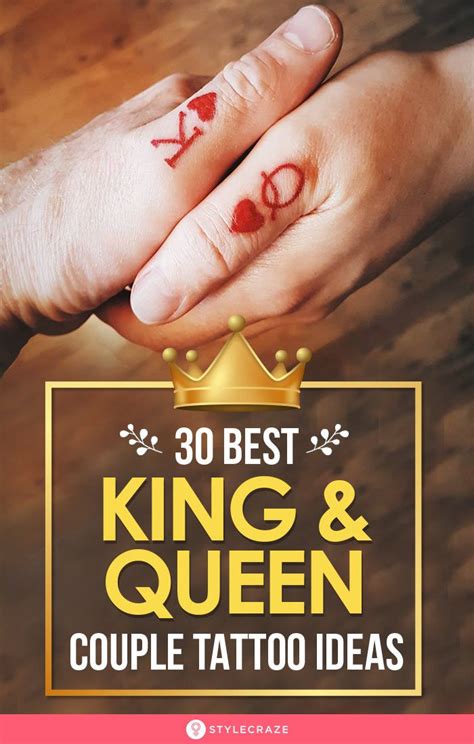 30 Top Design Ideas For Couple King And Queen Tattoos