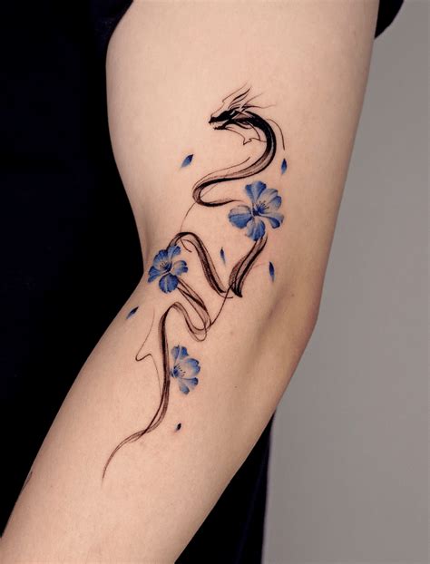 32 Blooming Dragon Flower Tattoos To Add Beauty To Your Ink