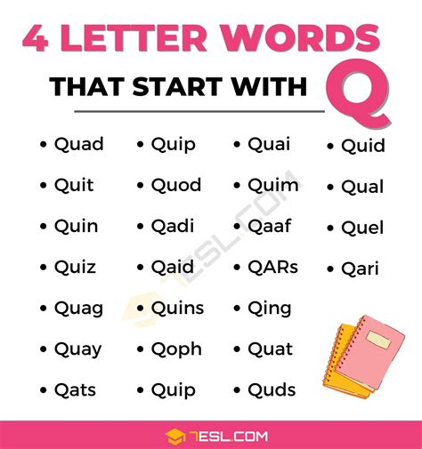 4 Letter Words Starting With Q 25 Words In English 7Esl 4 Letter Words Starting With Q 25 Words In English 7Esl
