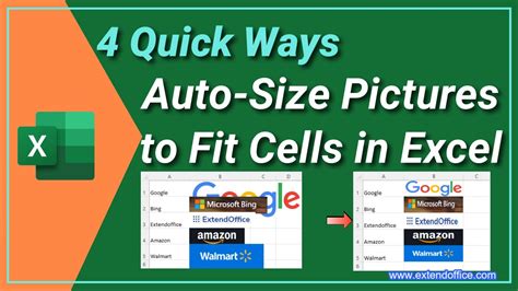 4 Quick Ways Auto Size Pictures To Fit Cells In Excel