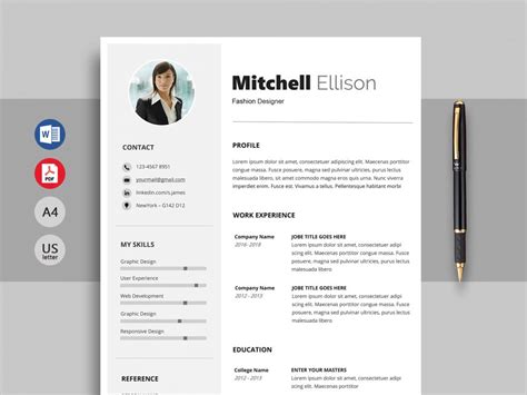 42 Resume Template Word Excel Pdf Psd