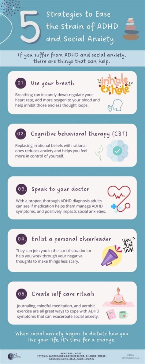 5 Strategies To Manage Adhd And Social Anxiety Infographic