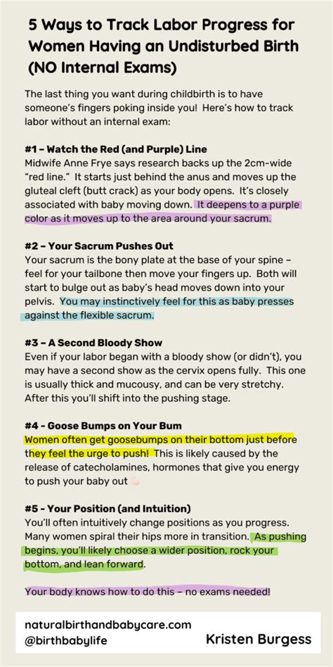 5 Ways To Track Labor Progress For Women Having An Undisturbed Birth No Internal Exams By