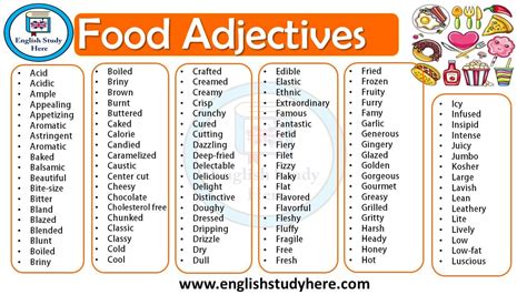 6 Adjectives To Describe Food