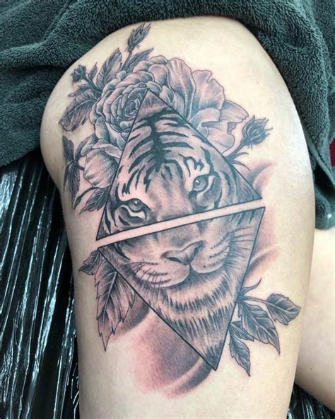 61 Immense Tiger And Rose Tattoo Ideas