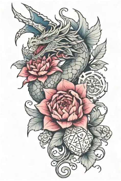 6620 Flower And Dragon Tattoo Ideas Blackink Ai