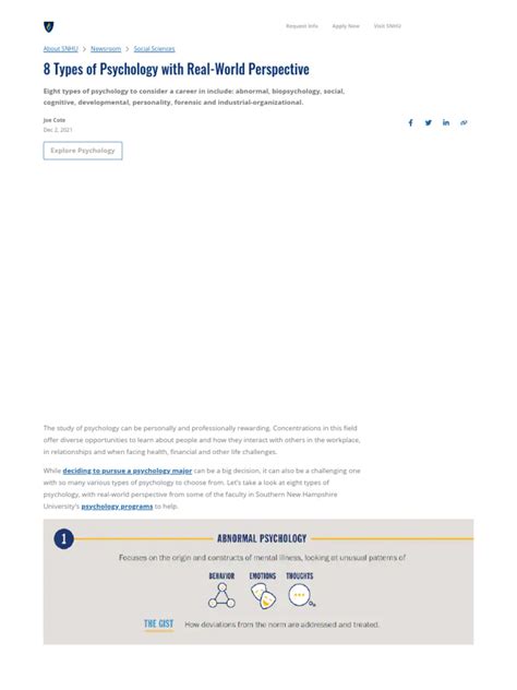 8 Types Of Psychology With Real World Perspective