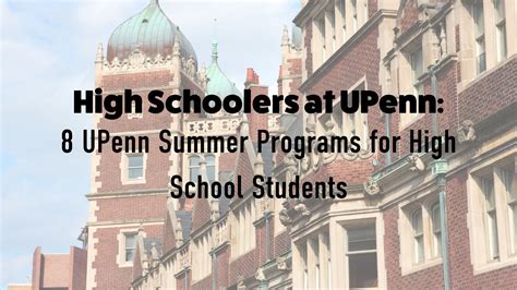 8 Upenn Summer Programs For High School Students In 2023 Inspirit Ai