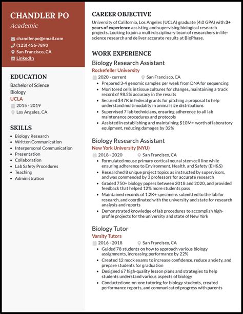 9 Academic Resume Examples Templates 9 Academic Resume Examples Templates