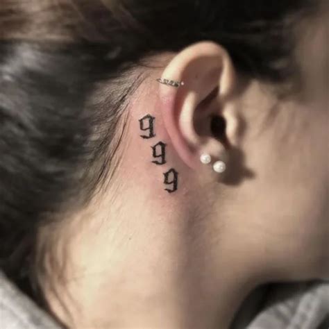 999 Tattoo Meaning Behind Ear Printable 999 Tattoo Meaning Behind Ear Printable