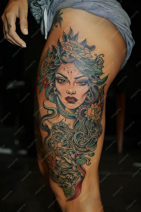 A Full Female Leg Sleeve Tattoo With Medusa Details Leg Sleeve Tattoo Female Leg Artistic Tattoo Premium Photo A Full Female Leg Sleeve Tattoo With Medusa Details Leg Sleeve Tattoo Female Leg Artistic Tattoo Premium Photo