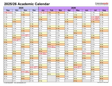 Academic Calendars 2025 2026 Free Printable Word Templates Academic Calendars 2025 2026 Free Printable Word Templates
