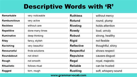Adjectives R Words To Describe Someone Grammarvocab Adjectives R Words To Describe Someone Grammarvocab