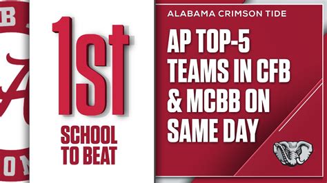 Alabama Is The First School To Beat Ap Top 5 Teams In College Football And Men S College Basketball On The Same Day The Crimson Tide Took Down No 1 Georgia In The Sec Alabama Is The First School To Beat Ap Top 5 Teams In College Football And Men S College Basketball On The Same Day The Crimson Tide Took Down No 1 Georgia In The Sec