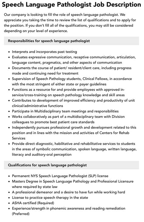 All About Speech Language Pathologist Jobs Pdf All About Speech Language Pathologist Jobs Pdf
