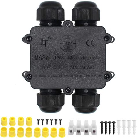 Amazon Co Jp Ip68 Waterproof Junction Box Huyu 4 Way Outdoor Cable Connectors With 4 Cable M25 Amazon Co Jp Ip68 Waterproof Junction Box Huyu 4 Way Outdoor Cable Connectors With 4 Cable M25