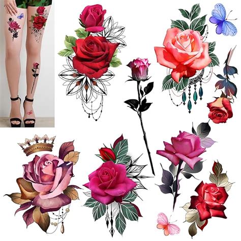 Amazon Com 6 Sheet Small Fake Rose Tattoo For Women Girls Temporary Tattoos Blue Red Flower Waterproof And Long Lasting Sexy Tattoos Flowers Include Purple Pink Yellow Rose Flowers Butterfly Beauty Personal Amazon Com 6 Sheet Small Fake Rose Tattoo For Women Girls Temporary Tattoos Blue Red Flower Waterproof And Long Lasting Sexy Tattoos Flowers Include Purple Pink Yellow Rose Flowers Butterfly Beauty Personal