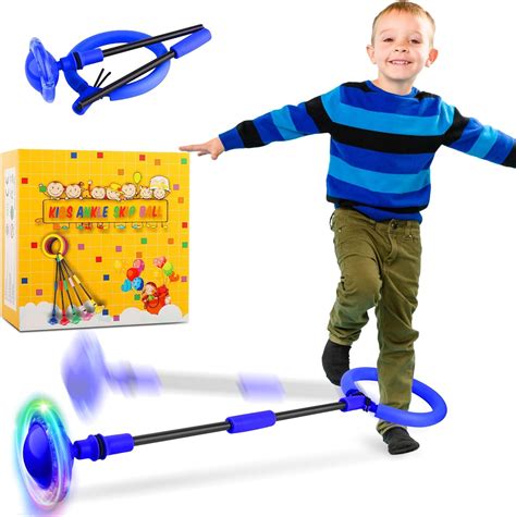 Amazon Com Ankle Skip Ball For Kids Foldable Colorful Light Flash Wheel Skip Ball For Adults Indoor Outdoor Game Toys For Kids Girls Boys Gift For Girls Boys Ages 5 6 7 8