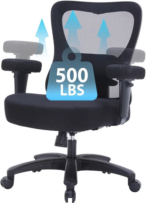 Amazon Com Big And Tall Office Chair 500Lbs Fabric Executive Desk Chair With Adjustable Lumbar Amazon Com Big And Tall Office Chair 500Lbs Fabric Executive Desk Chair With Adjustable Lumbar