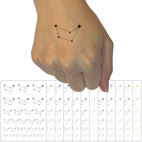 Amazon Com Capricorn Zodiac Star Constellation Temporary Tattoo Water Resistant Fake Body Art Set Collection Purple One Sheet Beauty Personal Care