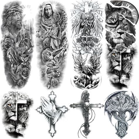 Amazon Com Christian Cross Temporary Tattoo Sleeve For Men 4 Sheet Full Arm Large Religious God Jesus Fake Tattoo Sleeve Women Adult And 4 Sheet Realistic Lion Cross Christ Pray Half Temp Tatoo Sticker Amazon Com Christian Cross Temporary Tattoo Sleeve For Men 4 Sheet Full Arm Large Religious God Jesus Fake Tattoo Sleeve Women Adult And 4 Sheet Realistic Lion Cross Christ Pray Half Temp Tatoo Sticker