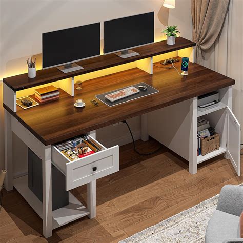 Amazon Com Enhomee Farmhouse Office Desk With Drawer Amp Power Outlets 55 Amp Quot Wood Farmhouse Desk Amazon Com Enhomee Farmhouse Office Desk With Drawer Amp Power Outlets 55 Amp Quot Wood Farmhouse Desk