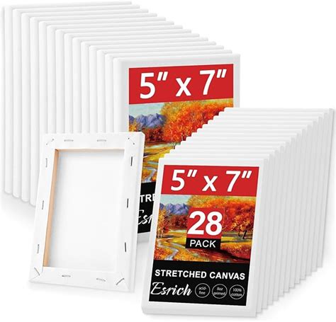 Amazon Com Esrich Stretched Canvas For Painting 5X7 28 Pack Small Canvases 5 8 Amp Quot Profile Primed Amazon Com Esrich Stretched Canvas For Painting 5X7 28 Pack Small Canvases 5 8 Amp Quot Profile Primed