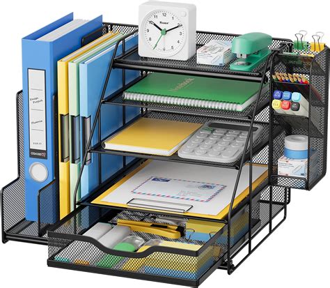 Amazon Com Haviget Office Supplies Desk Organizer With Sliding Mesh Drawer 5 Compartments Amazon Com Haviget Office Supplies Desk Organizer With Sliding Mesh Drawer 5 Compartments
