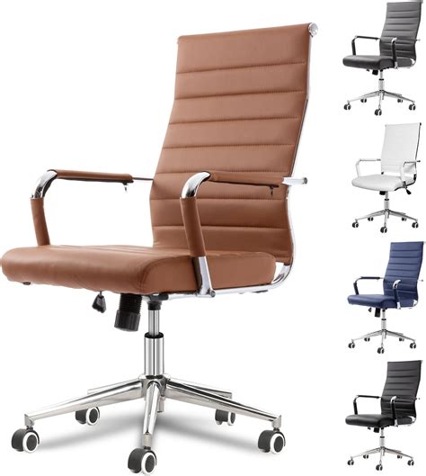 Amazon Com Office Desk Chair Leather Conference Room Chairs With Wheels Executive Modern High Amazon Com Office Desk Chair Leather Conference Room Chairs With Wheels Executive Modern High