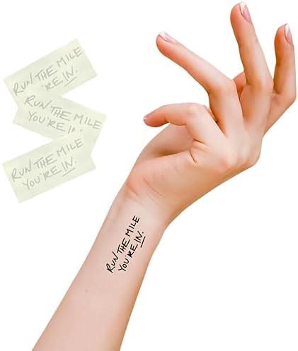 Amazon Com Run The Mile You Re In Temporary Tattoos 3 Sheets Fine Line Tattoo Temporary For Race Day Motivation Vegan Non Toxic 3 X1 5 Lasts 2 5 Days For 5K To 100 Miles Amazon Com Run The Mile You Re In Temporary Tattoos 3 Sheets Fine Line Tattoo Temporary For Race Day Motivation Vegan Non Toxic 3 X1 5 Lasts 2 5 Days For 5K To 100 Miles
