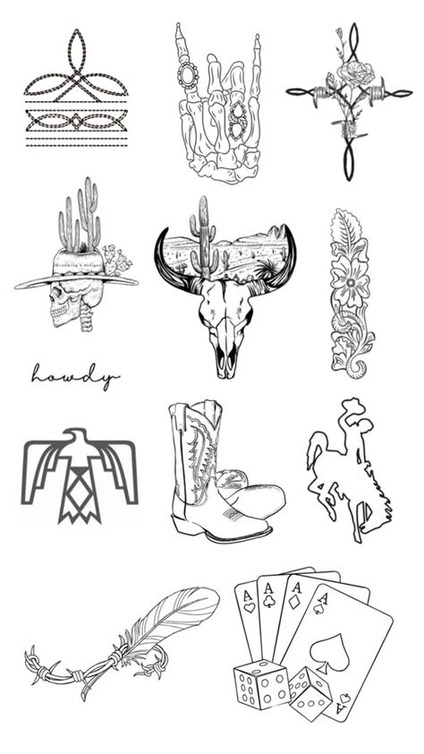 Amazon Com Ubica Wild Country West Flash Themed Semi Permanent Tattoos Western Cowboy Temporary Tattoos For Adult Minimalist Line Designs Guitar Cactus Waterproof Fake Tattoo For Party Long Lasting 2 Weeks