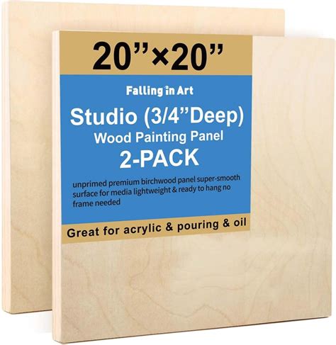 Amazon Com Unfinished Birch Wood Canvas Panels Kit Falling In Art 2 Pack Of 20 X20 Studio 3 Amazon Com Unfinished Birch Wood Canvas Panels Kit Falling In Art 2 Pack Of 20 X20 Studio 3