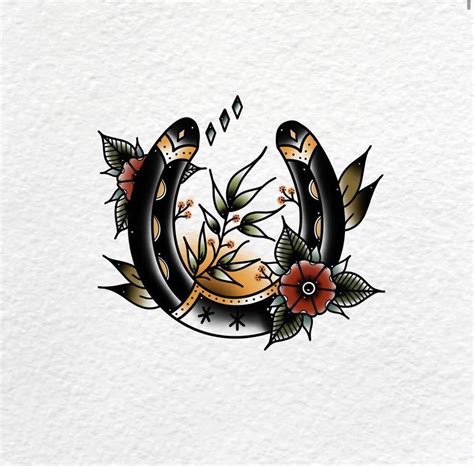American Traditional Horseshoe Tattoo Printable