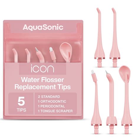 Aquasonic Icon Water Flosser Replacement Tips 5 Tips 4 Types Standard Periodontal