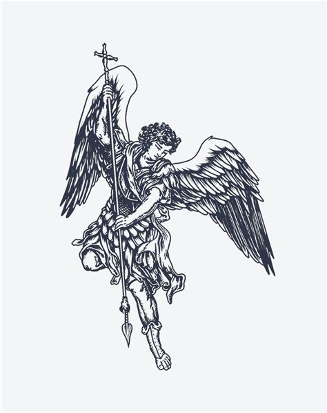 Archangel Michael Tattoo Decal Guardian Strength Faith Art Inkartlink
