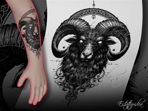Aries Ram Skull Tattoo Design Aries Ram Skull Tattoo Design