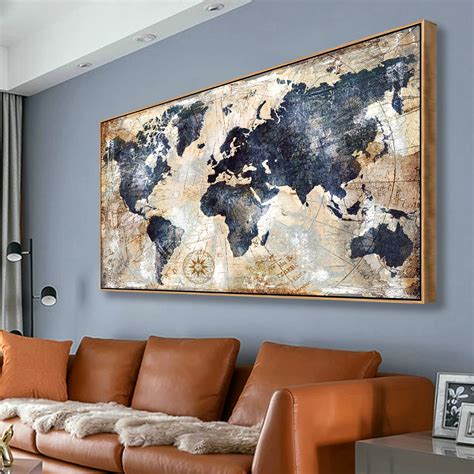 Atlas Journey Map Map Of The World Maps Canvas Wall Art Print Bed Bath Amp Beyond 31089984