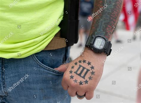 Attendee Three Percenter Tattoo Take Part Editorial Stock Photo Stock Image Shutterstock Editorial