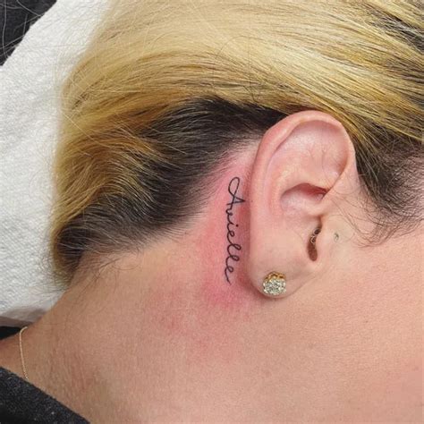 Behind Ear Name Tattoo Ideas Behind Ear Name Tattoo Ideas