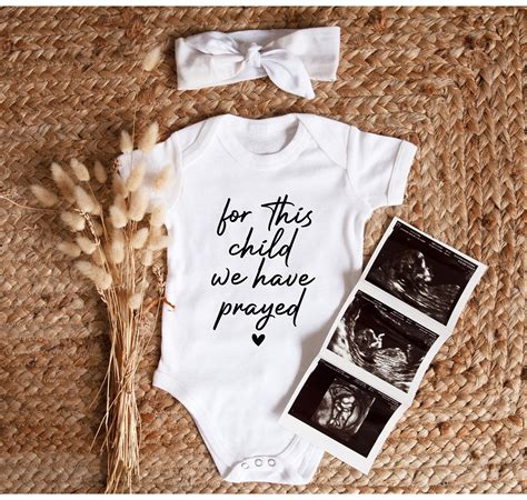 Bella Canvas With For This Child We Have Prayed Baby Announcement Pregnancy Announcement