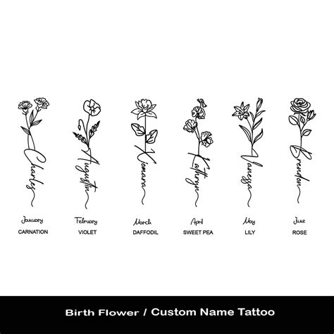 Birth Flower Name Tattoo Custom Floral Tattoo Etsy Name Flower Tattoo Men Flower Tattoo Birth Flower Name Tattoo Custom Floral Tattoo Etsy Name Flower Tattoo Men Flower Tattoo